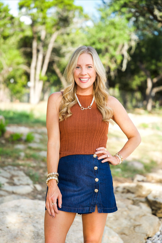 The Fall Staple Top- Copper
