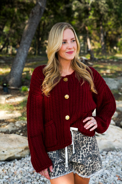 The Burgundy Belle Sweater