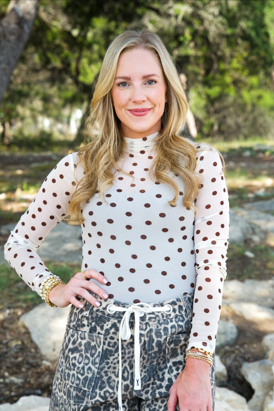 Dot To Dot Top- Ivory