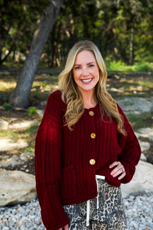The Burgundy Belle Sweater
