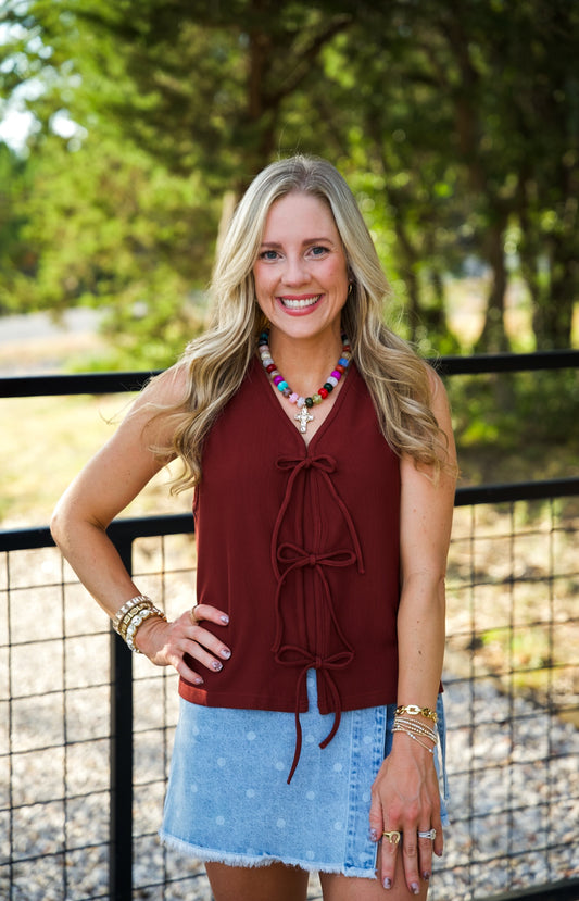 Saddle & Sweetheart Top