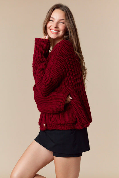 The Burgundy Belle Sweater